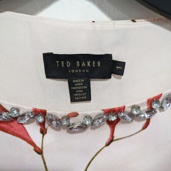 Ted baker | Irisola Floral Jeweled Neck Dress - Picture 4 of 8